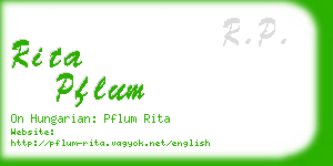 rita pflum business card